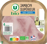 Jambon Supérieur sans couenne Conservation Sans Nitrite - x4 tranches,140g