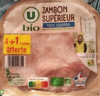 Jambon cuit supérieur Bio 4 tranches+1 tranche offerte 200g
