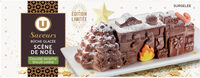 Bûche glacée scène de Noël