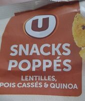 Snacks poppés lentilles pois cassés et quinoa, sachet 70g