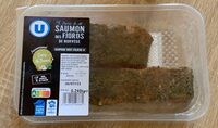 Pavé de saumon avec topping curry, 2 pièces, transformé en France, barquette, 240g