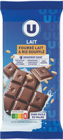 Chocolat au lait fourré riz soufflé - tablettes 2x100g