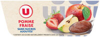 Dessert fruitier Coupelles pommes fraise sans sucre ajouté, 4x100g