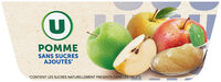 Dessert fruitier Coupelles sans sucres ajoutés pomme nature - 4x100g