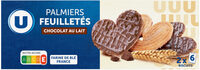 Palmiers feuilletés nappés chocolat au lait, paquet 110g