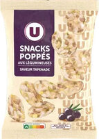 Snacks poppés aux légumeuses saveur tapenade