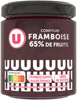 Confiture framboise 65% de fruits, 320g