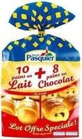 Lot 10 pains au lait + 8 pains chocolat