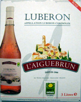 Vin rosé L'Aiguebrun  Appellation Lubéron Contrôlée 3L