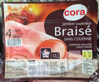 Jambon supérieur Braisé Sans Couenne (4 Tranches)