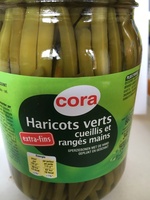 Haricots verts cueillis et rangés mains extra-fins