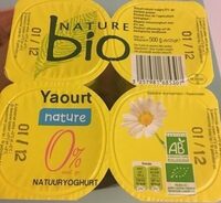 Yaourt nature 0 %, Bio, 4x125g