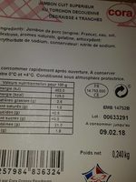 Jambon cuit superieur