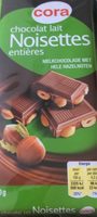 Chocolat au lait aux noisettes entières