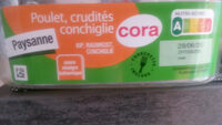 Salade paysanne poulet crudites conchiglie