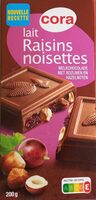 Chocolat lait raisins noisettes