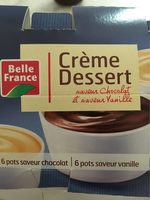 Crème dessert saveur chocolat et saveur vanille