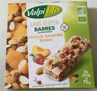 Barres gourmandes abricots amandes raisins