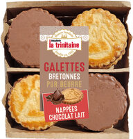 Galettes bretonnes pur beurre nappées de chocolat au lait