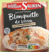 Blanquette de veau aux champignons et son riz