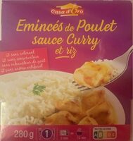 Émincés de poulet sauce curry et riz