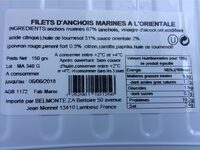 Filets d'anchois marinés a l'orientale