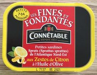 Connetable sardines fines et fondantes zeste citron