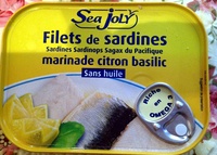 Filets de sardine marinade citron basilic (Sans huile)