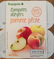 Compotes pomme peche allégées en sucres