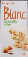 Chocolat Blanc aux Noisettes Entières Torréfiées