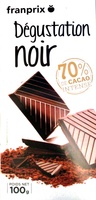 Dégustation noir 70% de cacao intense