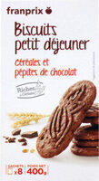 Biscuits petit dejeuner chocolat