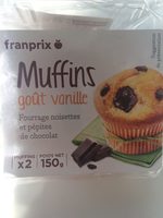 Muffins goût Vanille Fourrage noisettes et pépites de chocolat