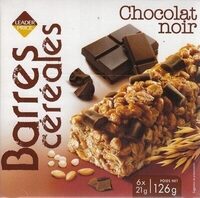 Barre céréales, chocolat noir