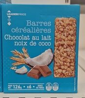 Barre céréales cholat noix de coco