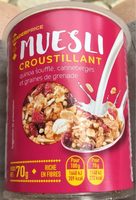 Muesli Crous Muesli quinoa canneberge et graines de grenade