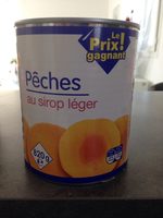 Pêches (Solides et Liquides, Pack Sirop Léger, en Conserve)