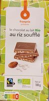 Chocolat au lait Riz soufflé bio