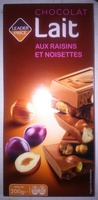 Chocolat Lait aux Raisins et Noisettes