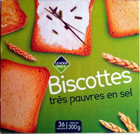 Biscottes très pauvres en sel (36 biscottes)