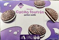 Biscuits Cacao fourrés parfum vanille