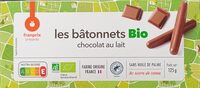 Batonnets chocolat au lait bio