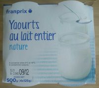 Yaourts au lait entier Nature