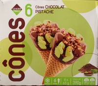 6 Cônes chocolat pistache