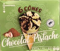 6 cônes chocolat pistache