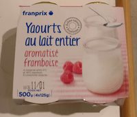 Yaourts au lait entier aromatisé framboise