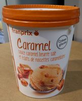 Crème Glacée Caramel Sauce Caramel Beurre Salé et Éclats de Noisettes Caramélisées