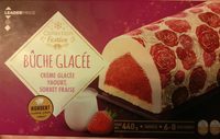 Bûche glacée, yaourt et sorbet fraise