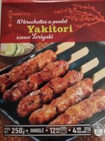 Dix brochettes de poulet yakitori