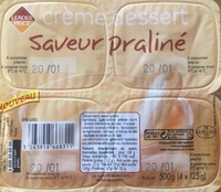 Crème dessert saveur praliné